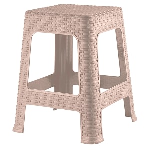 kuber industries sitting stool  non-slip plastic stool for indoor amp outdoor use  ideal for balcony office amp home  optima big  beige 30 x 49 cm