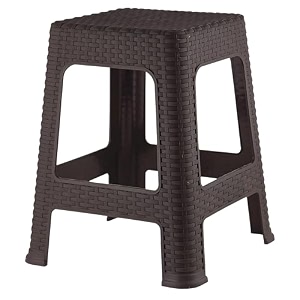 kuber industries brown plastic non-slip lightweight sitting stool for indoor or outdoor office amp home garden l x h is 45 x 7 inches
