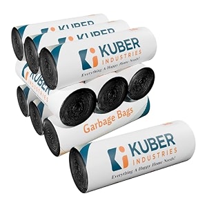 kuber industries small eco - friendly dustbin bags - 60 pcs leakproof  odour free  strong garbage bags - for trash and waste - dustbin covers for home and office 19 x 17 inches black
