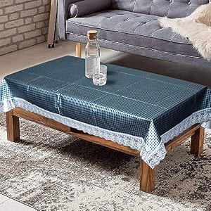 kuber industries small check print table cloth 4 seaterwaterproof center table covertable protector for indoor amp outdoor 60x40 grey