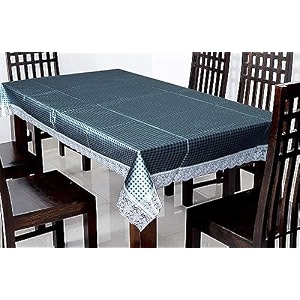 kuber industries small check print table cloth 6 seaterwaterproof dining table cover 6 seatertable protector for indoor amp outdoor 90x60 grey