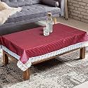 Kuber Industries Small Check Print Table Cloth 4 Seater|Waterproof Center Table Cover|Table Protector for Indoor &amp; Outdoor 60x40 (Red)