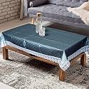 Kuber Industries Small Check Print Table Cloth 4 Seater|Waterproof Center Table Cover|Table Protector for Indoor &amp; Outdoor 60x40 (Grey)