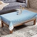 Kuber Industries Small Checks Print Table Cloth 4 Seater|Waterproof Center Table Cover|Table Protector for Indoor &amp; Outdoor 60x40 (Blue)