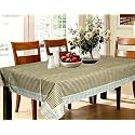 Kuber Industries Small Checks Print Table Cloth 6 Seater|Waterproof Dining Table Cover 6 Seater|Table Protector for Indoor &amp; Outdoor 90x60 (Brown)
