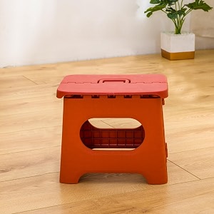 kuber industries small folding stool for sitting - plastic foldable amp portable step stool for kids - red