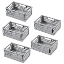Kuber Industries Small Refrigerator Storage Crisper/Fridge Container without Lid-Pack of 5 (Grey)