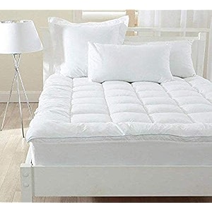 kuber industries soft microfibre 500 gsm mattress paddingtopper for comfortable sleep white 6ft x 5ft - queen 72x60 inch ctktc024271