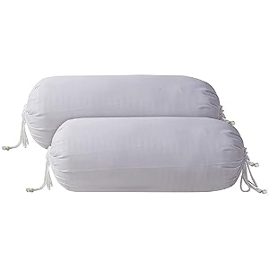 kuber industries cotton solid bolster cover with drawstringround bedside long pillow coverdewan pillow cover set 16 x 32 bolster cover set of 2 white