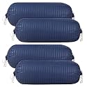 Kuber Industries Solid Bolster Cover with Drawstring|Round Bedside Long Pillow Cover|Dewan Pillow Cover Set 16 x 32 |Bolster Cover Set of 4 (Blue)