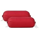 Kuber Industries Cotton Solid Bolster Cover with Drawstring|Round Bedside Long Pillow Cover|Dewan Pillow Cover Set 16 x 32 |Bolster Cover Set of 2 (Red)