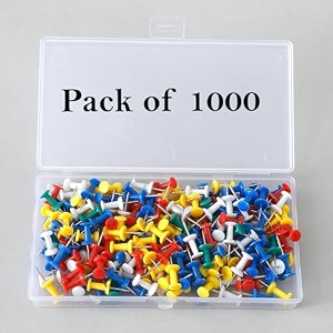 kuber industriessolid color push pins tacksheavy-duty notice board pins 20034 multi