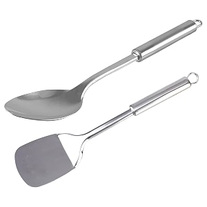 kuber industries spatula amp spoonstainless steel serving setnonstick cooking setutensils cookware gadgets for kitchenpack of 2 silver