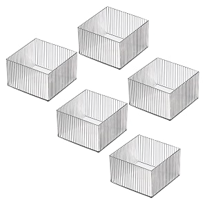 kuber industries sqaure cutlerycosmaticdesk organizerbasket for storage books toys-pack of 5 transparent