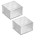 Kuber Industries Sqaure Cutlery/Cosmatic/Desk Organizer|Basket For Storage, Books, Toys-Pack of 2 (Transparent)