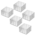 Kuber Industries Sqaure Cutlery/Cosmatic/Desk Organizer|Basket For Storage, Books, Toys-Pack of 5 (Transparent)