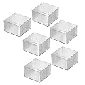 Kuber Industries Sqaure Cutlery/Cosmatic/Desk Organizer|Basket For Storage, Books, Toys-Pack of 6 (Transparent)