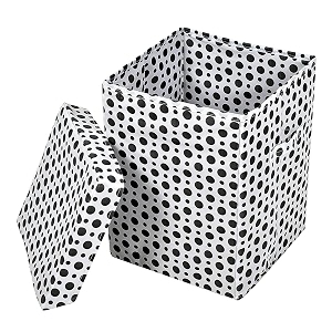 kuber industries square laundry basket with lid amp handlefoldable laundry hamper for clotheskids toys storage organizersturdy cardboard base 45 ltr white