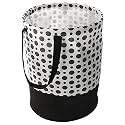Kuber Industries Square Laundry Basket With Lid &amp; Handle|Foldable Laundry Hamper For clothes|Kids Toys Storage Organizer|Sturdy Cardboard Base 45 LTR.|Pack of 2 (White)