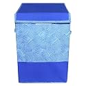 Kuber Industries Non-Woven Round Laundry Basket For clothes|Metalic Print Foldable Toy Storage Organizer|Reinforced Handle With Sturdy Base 45 LTR|Pack of 2 (Beige)