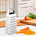 Kuber Industries Stainless Steel 5 in 1 Vegetable Grater and Slicer for Kitchen | Sabji Cutter, Potato Chips Slicer & Cheese Grater | Kitchen Gadgets for Kadukash & Ginger Garlic Grater | Silver