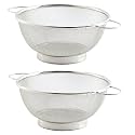 Kuber Industries Stainless Steel Double Mesh Fruits/Vegetable Basket Strainer Set of 2 Pcs (Code-VB12)