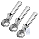 Kuber Industries Stainless Steel Ice Cream Scoop Set, 3-Pieces, Silver,ISISOOPE118