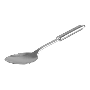 kuber industries stainless steel solid cooking spoon serving spoon kitchen spoons basting spoon for kitchen silver