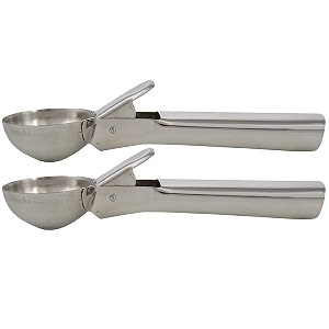 kuber industries stainless steel springtrigger ice cream scoop set of 2 pcs varics01