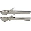 Kuber Industries™ Stainless Steel Spring/Trigger Ice Cream Scoop Set of 2 Pcs (VARICS01)