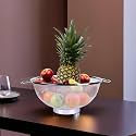 Kuber Industries Stainless Steel Vegetables Strainer | Multipurpose Colander Basket for Pasta-Noodles-Grains 12 Inch | Silver