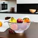 Kuber Industries Stainless Steel Vegetables Strainer | Multipurpose Colander Basket for Pasta-Noodles-Grains 10 Inch | Silver