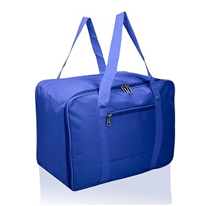 kuber industries small storage bag with handle amp zipper closure  rexine underbedwardrobe clothes storage organizer blue
