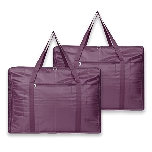 kuber industries 2 pcs small storage bag with handle amp zipper closure  parachute underbedwardrobe clothes storage organizer  maroon