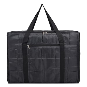 kuber industries jumbo storage bag with handle amp zipper closure  parachute underbedwardrobe clothes storage organizer  black