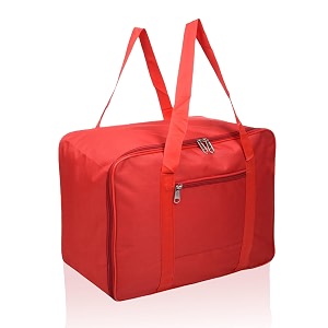 kuber industries small storage bag with handle amp zipper closure  rexine underbedwardrobe clothes storage organizer red