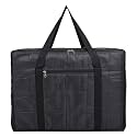 Kuber Industries Jumbo Storage Bag with Handle &amp; Zipper Closure | Parachute Underbed/Wardrobe Clothes Storage Organizer | Black