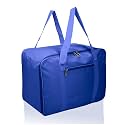 Kuber Industries Small Storage Bag with Handle &amp; Zipper Closure | Rexine Underbed/Wardrobe Clothes Storage Organizer |Blue