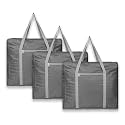 Kuber Industries Jumbo Storage Bag with Handle &amp; Zipper Closure | Parachute Underbed/Wardrobe Clothes Storage Organizer | Black