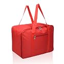 Kuber Industries Small Storage Bag with Handle &amp; Zipper Closure | Rexine Underbed/Wardrobe Clothes Storage Organizer |Red