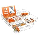 Kuber Industries Plastic Multi-Purpose Compact Desk Storage Organizer|Stationary Box|Pen Pencil Holder|Plastic Cosmetics|Make Up Organizer Container|Size 18 x 9 x 14 CM (Beige)-KUBMART3230