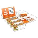 Kuber Industries Plastic Multi-Purpose Compact Desk Storage Organizer|Stationary Box|Pen Pencil Holder|Plastic Cosmetics|Make Up Organizer Container|Size 18 x 9 x 14 CM (Beige)-KUBMART3230