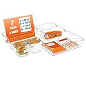 Kuber Industries Acrylic 7 Pcs Set Storage Organizer | Kitchen Organizer | Multi-Purpose Makeup Organiser | Desk and Drawer Organiser Tray | Transparent