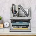Kuber Industries Storage Organizer | Wardrobe Organizer For Clothes | Cupboard Organizer | Foldable Shirt Stacker Box | Cloth Box for Almirah | Closet Storage Basket | Large | 2 Piece Set | Gray
