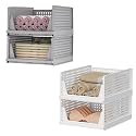 Kuber Industries Storage Organizer | Wardrobe Organizer For Clothes | Cupboard Organizer | Foldable Shirt Stacker Box | Cloth Box for Almirah | Closet Storage Basket | Large | Pack of 4 | Multicolor