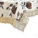 Kuber Industries Table Cloth|Center Table Cloth |Table Cover 4 Seater|(Cream) PVC