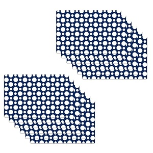 kuber industries table mats set of 6  dining table plate mat  pvc table placemats  kitchen table mat  heat resistant dinner mat  flower print  blue