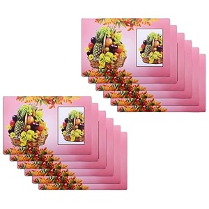 kuber industries table mats set of 6  dining table plate mat  pvc table placemats  kitchen table mat  heat resistant dinner mat  flower print  blue