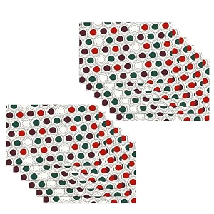 kuber industries table mats set of 6  dining table plate mat  pvc table placemats  kitchen table mat  heat resistant dinner mat  flower print  blue
