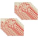 Kuber Industries Table Mats Set of 6 | Dining Table Plate Mat | PVC Table Placemats | Kitchen Table Mat | Heat Resistant Dinner Mat | Flower Print | Blue